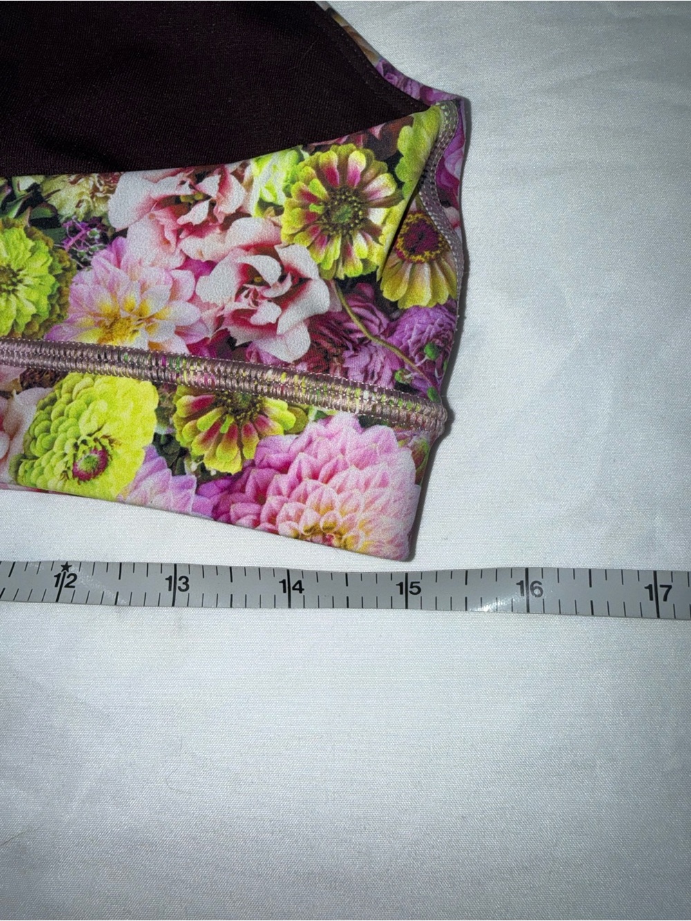 lululemon athletica Floral Print Strappy Sports Bra in Purple, Green, Yellow - Picture 4 of 4